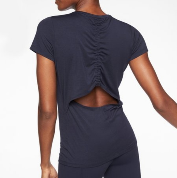 NWT Athleta Encore Tee Navy Blue - Picture 2 of 7
